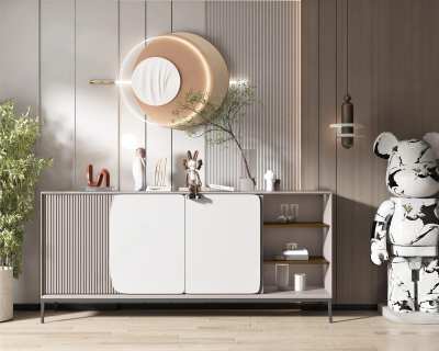 现代餐边柜3D模型下载